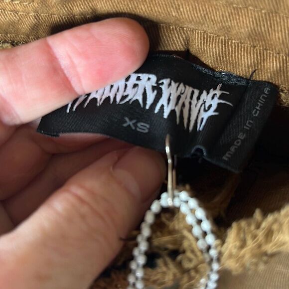 Dolls Kill Darker Waves FADER OVERSIZED BAGGY PANTS Brown Acid Wash Size XS Nwt - Picture 3 of 7